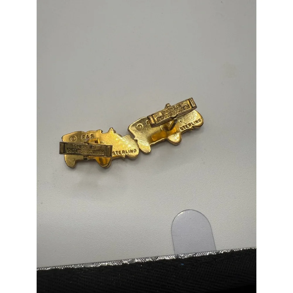 Men's Fenwick & Sailors Gold Tone Sterling Vintage Car Cuff Links One Size